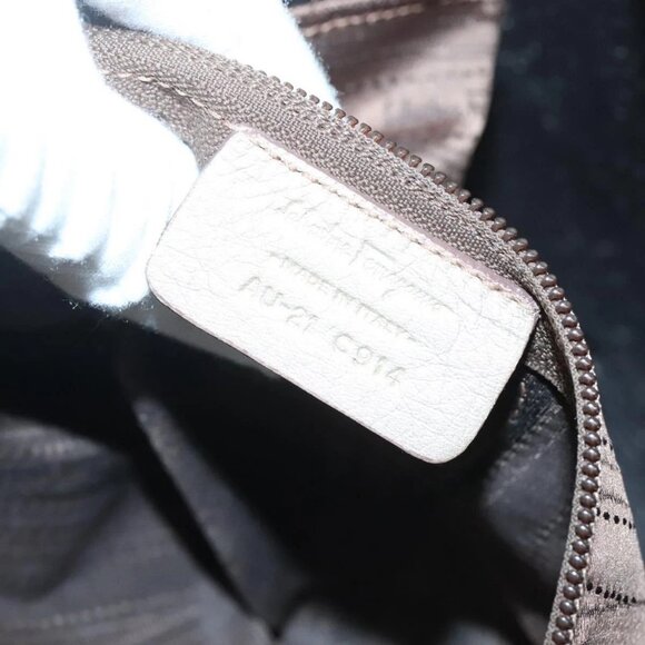 Salvatore Ferragamo Gancini Tote Bag Leather Gold Auth - Picture 13 of 16